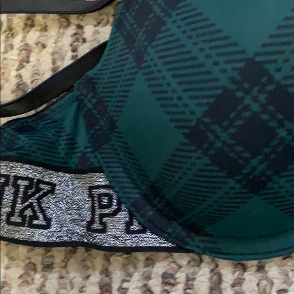 Green plaid t-shirt bra- never worn - Picture 3 of 3